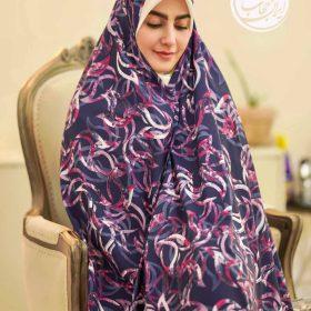 چادر رنگی جنس سوپرسافت رنگ سرمه ای طرح اسلیمی