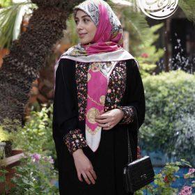مانتو عبایی مجلسی مخمل سوزن دوزی