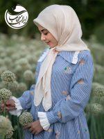 پیراهن گلدار پیلی دار