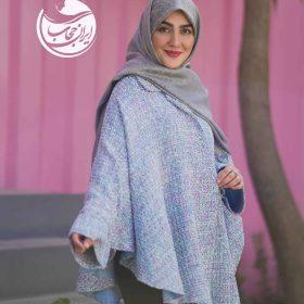 پالتو پاییزی کوتاه زنانه رنگ آبی پاستیلی