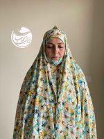چادر نماز کودری طرح بنفشه آبی