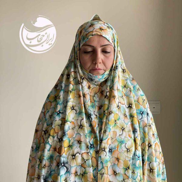 چادر نماز کودری طرح بنفشه آبی