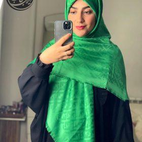 روسری ژاکارد رنگ سبز