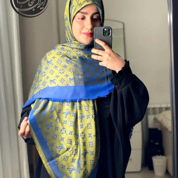 روسری ژاکارد رنگ کاربنی