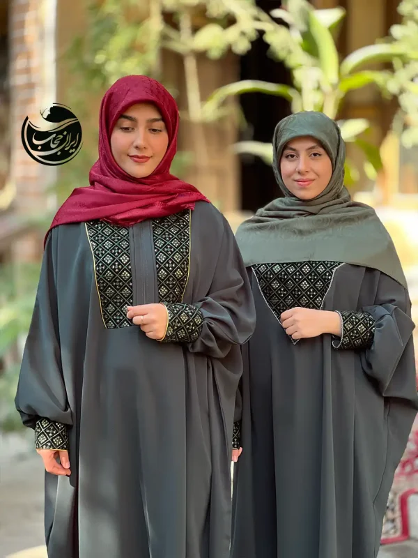 راهنمای سایز و خرید مانتوعبایی سوزن دوزی شده در ایران حجاب