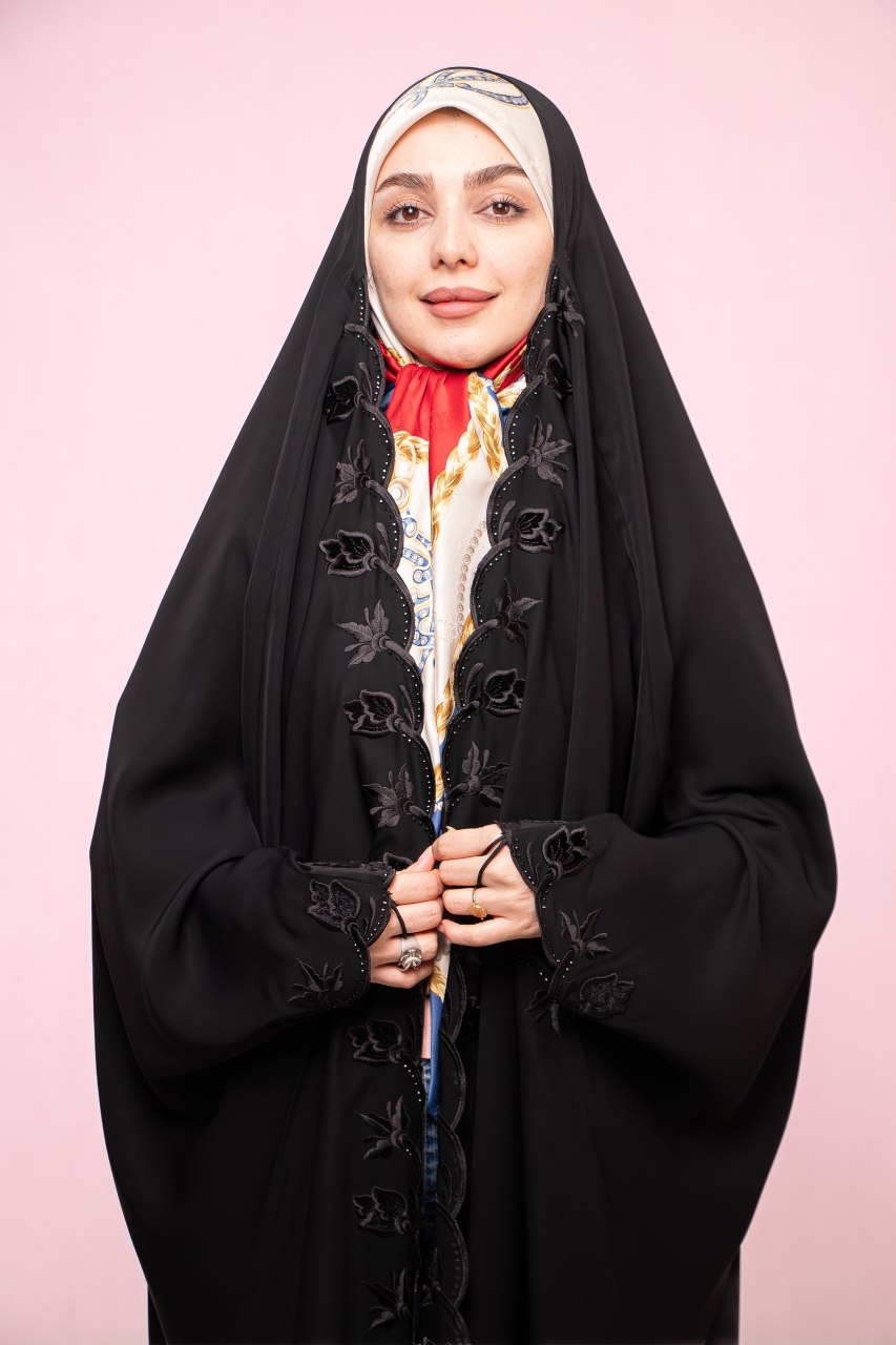 30888-1.jpg چادر عبا گلدوزی لاله پرکار - Image 1