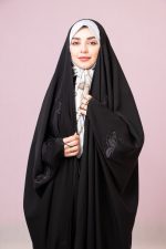 چادر عبا گلدوزی پروانه تک پراکنده