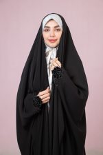 چادر عبا گلدوزی مخمل نگین رز
