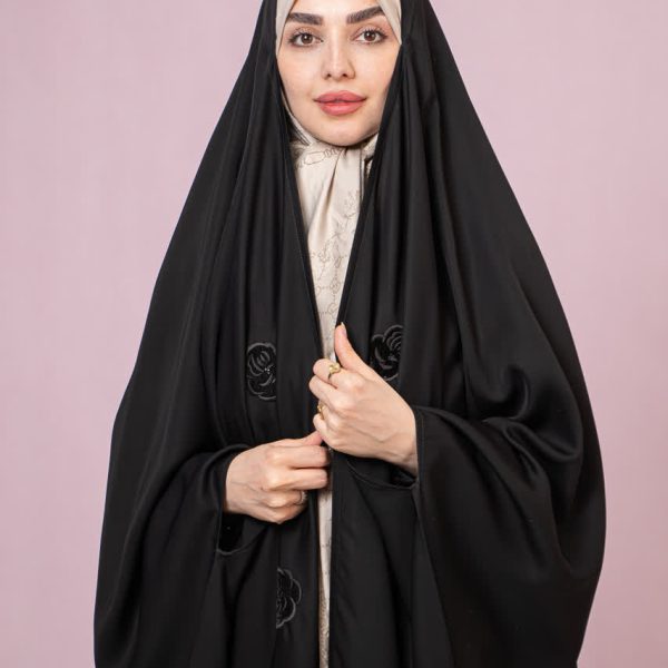 چادر عبا نداقطری گلدوزی ۱۹ گل پراکنده